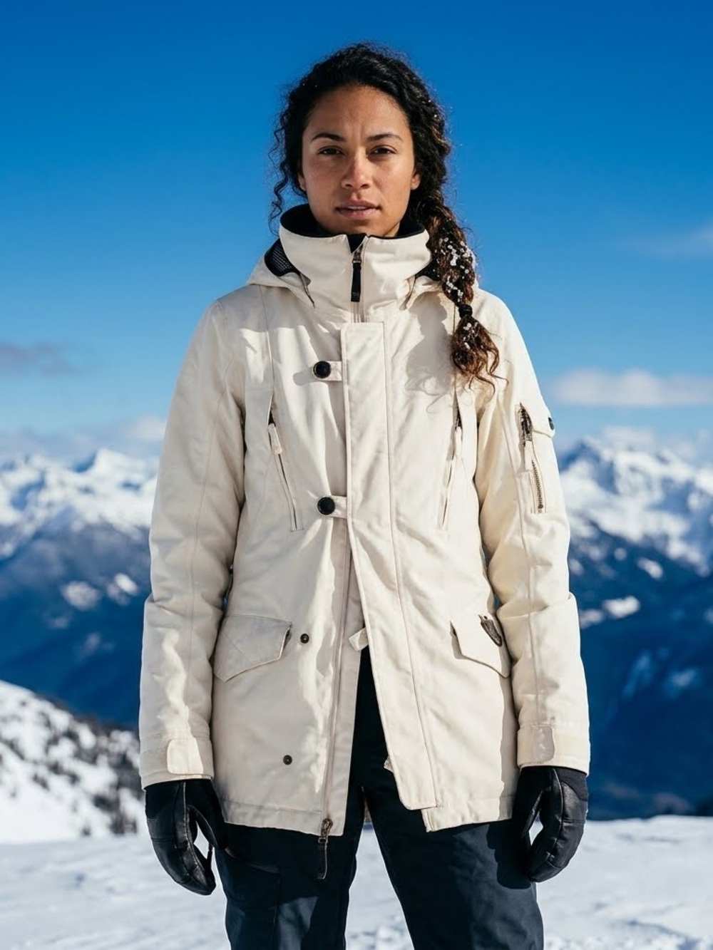 Burton Activewear Cream Snowboarder/ Winter Fun Small Coat